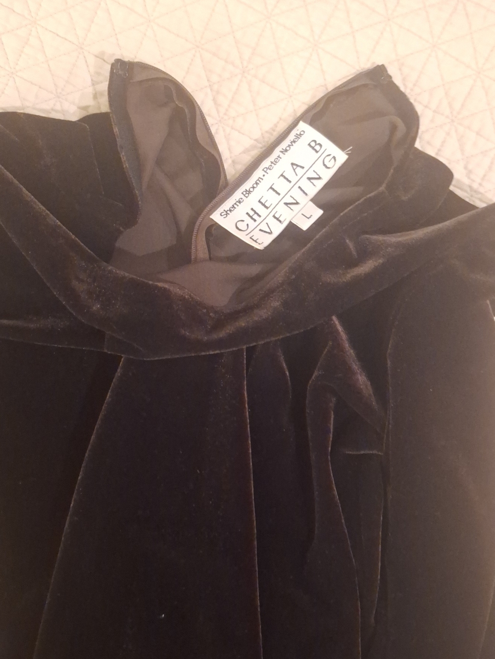 Chetta B ladies brown velvet bodysuit , long sleeves. zip back